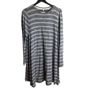 LOU&GREY Womens Long Sleeve Stripped Dress Large